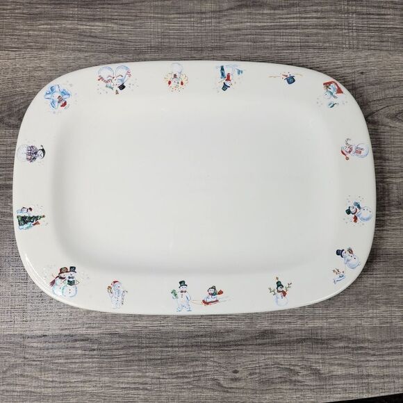 Bath & Body Works 1999 Holiday Edition Snowman Platter - Picture 1 of 10